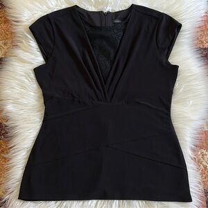 White House | Black Market MJ Lace Inset SS Top